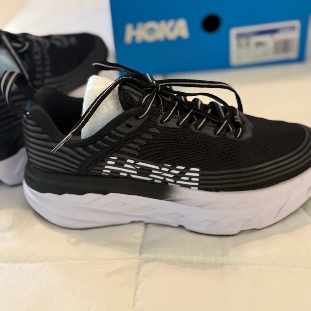 HOKA Black and White Running Shoes